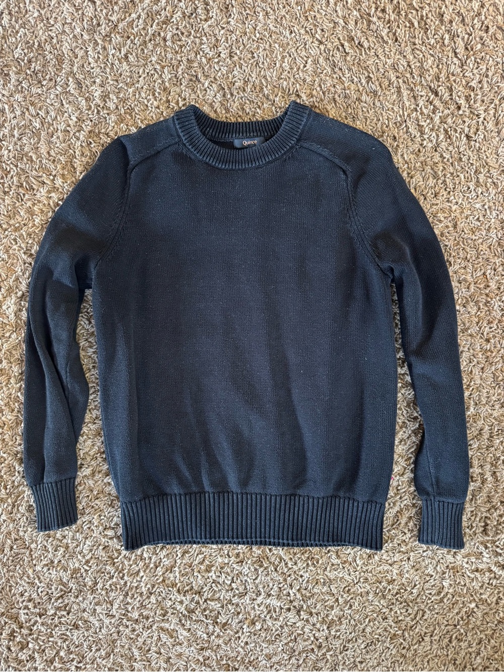 Quince Men's Crewneck Sweater in Black